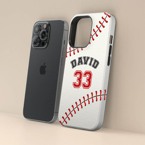 Custom Baseball Player & Number iPhone Case